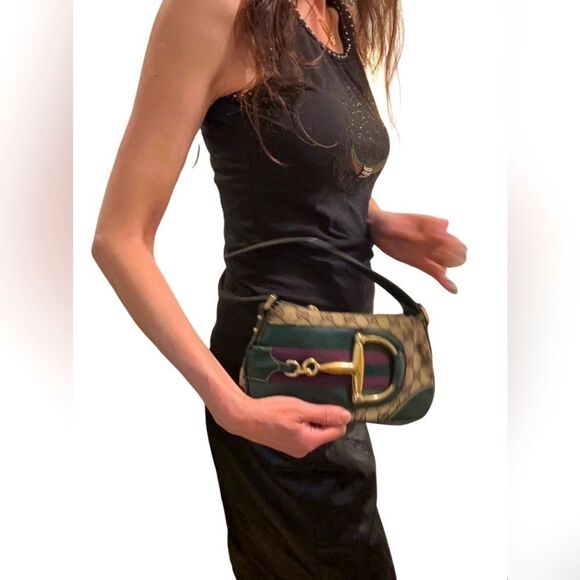 Gucci Green and Gold Women's Hasler Bag - Picture 13 of 16